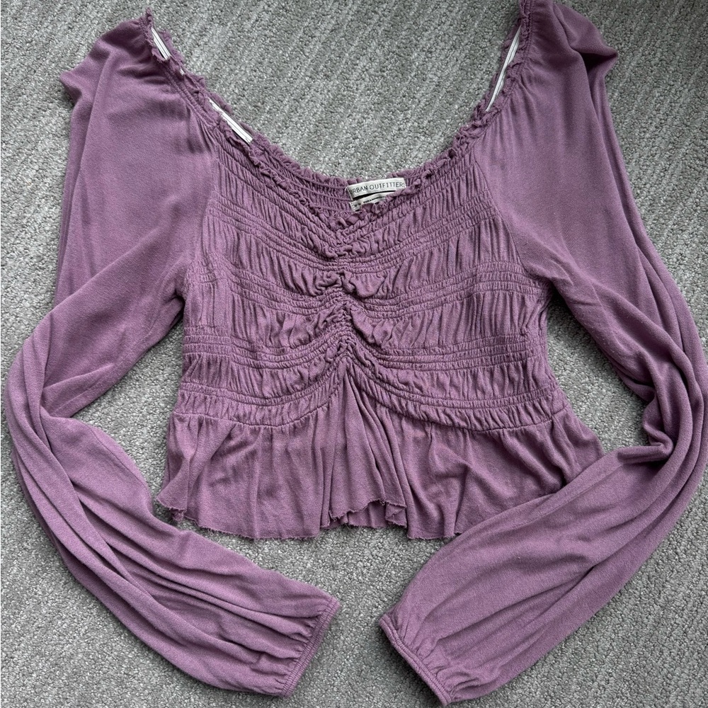 Urban Outfitters Lavender Ruched Blouse